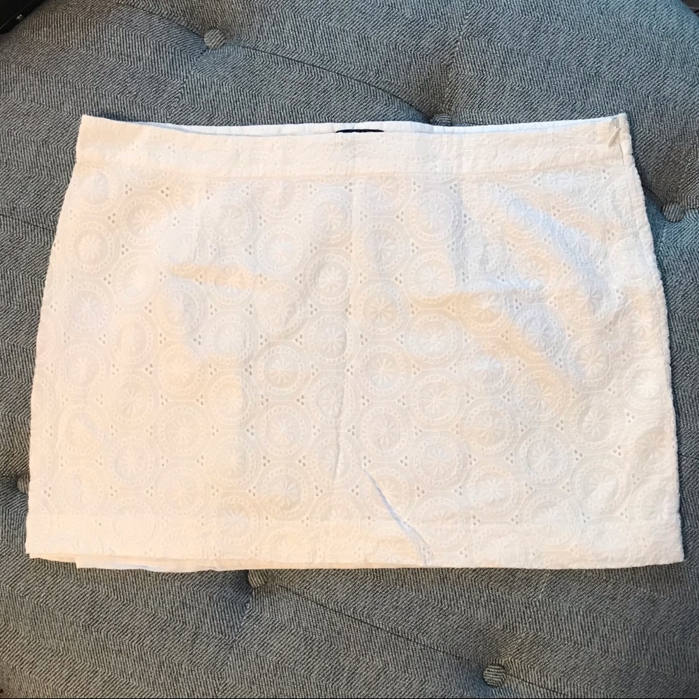 GAP White Cotton Shell Patterned Skirt